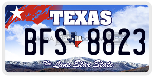 BFS8823  license plate in TX