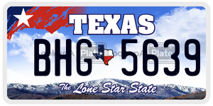 BHG5639  license plate in TX