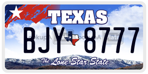 BJY8777 license plate in Texas