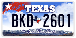 BKD2601  license plate in TX