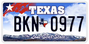 BKN0977 license plate in Texas
