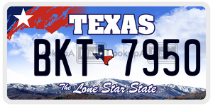 BKT7950 license plate in Texas
