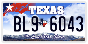 BL96043  license plate in TX