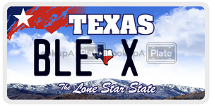BLEX license plate in Texas