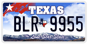 BLR9955 license plate in Texas