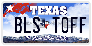 BLSTOFF license plate in Texas