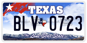 BLV0723 license plate in Texas