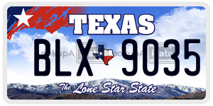 BLX9035 license plate in Texas