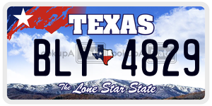 BLY4829  license plate in TX