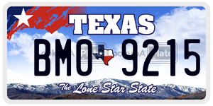 BM09215 license plate in Texas