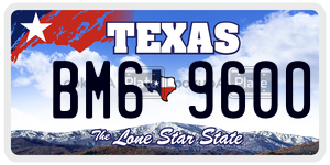 BM69600 license plate in Texas