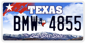BMW4855 license plate in Texas