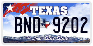BND9202  license plate in TX