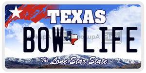 BOWLIFE license plate in Texas