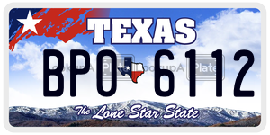 BP06112 license plate in Texas