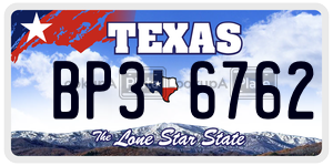 BP36762 license plate in Texas