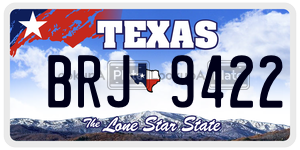 BRJ9422 license plate in Texas