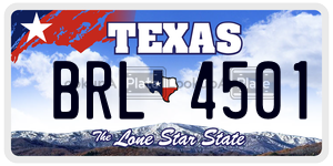 BRL4501 license plate in Texas