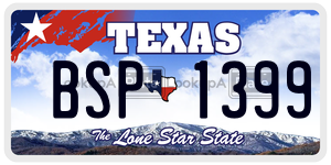 BSP1399 license plate in Texas
