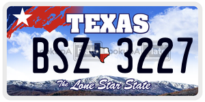 BSZ3227 license plate in Texas