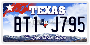 BT1J795 license plate in Texas