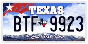BTF9923 license plate in Texas