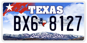 BX68127  license plate in TX