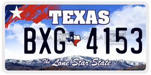 BXG4153 license plate in Texas