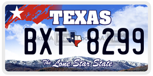 BXT8299 license plate in Texas