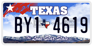 BY14619 license plate in Texas