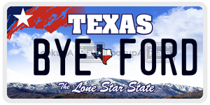 BYEFORD license plate in Texas