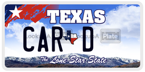 CARD license plate in Texas