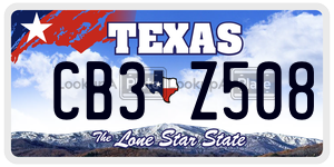 CB3Z508 license plate in Texas