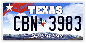 CBN3983  license plate in TX