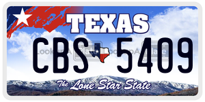 CBS5409 license plate in Texas