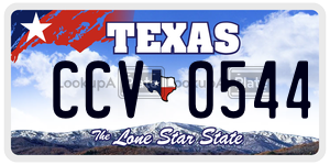 CCV0544 license plate in Texas