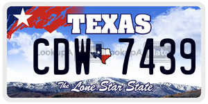 CDW7439 license plate in Texas