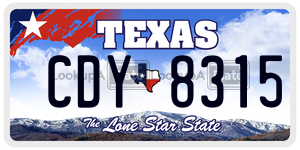 CDY8315 license plate in Texas
