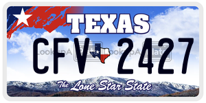 CFV2427 license plate in Texas