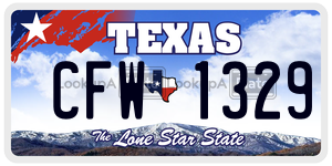 CFW1329 license plate in Texas