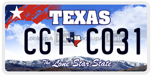 CG1C031 license plate in Texas