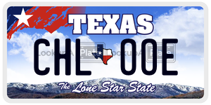 CHLOOE license plate in Texas