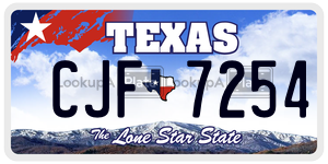 CJF7254 license plate in Texas