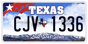CJV1336 license plate in Texas