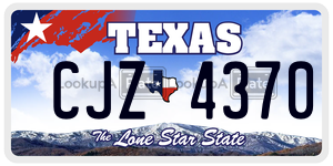 CJZ4370  license plate in TX