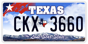 CKX3660 license plate in Texas