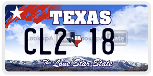 CL218 license plate in Texas