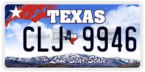 CLJ9946 license plate in Texas
