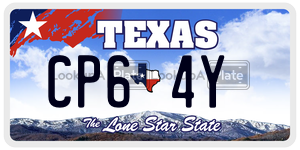 CP64Y license plate in Texas