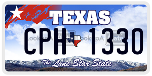 CPH1330 license plate in Texas